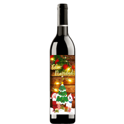 botella vino navidad