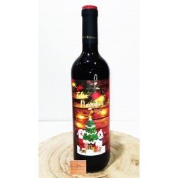 botella vino navidad