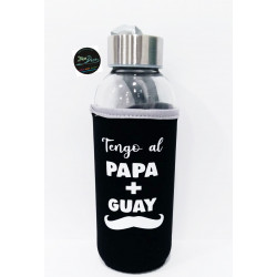 Botella cristal papa guay